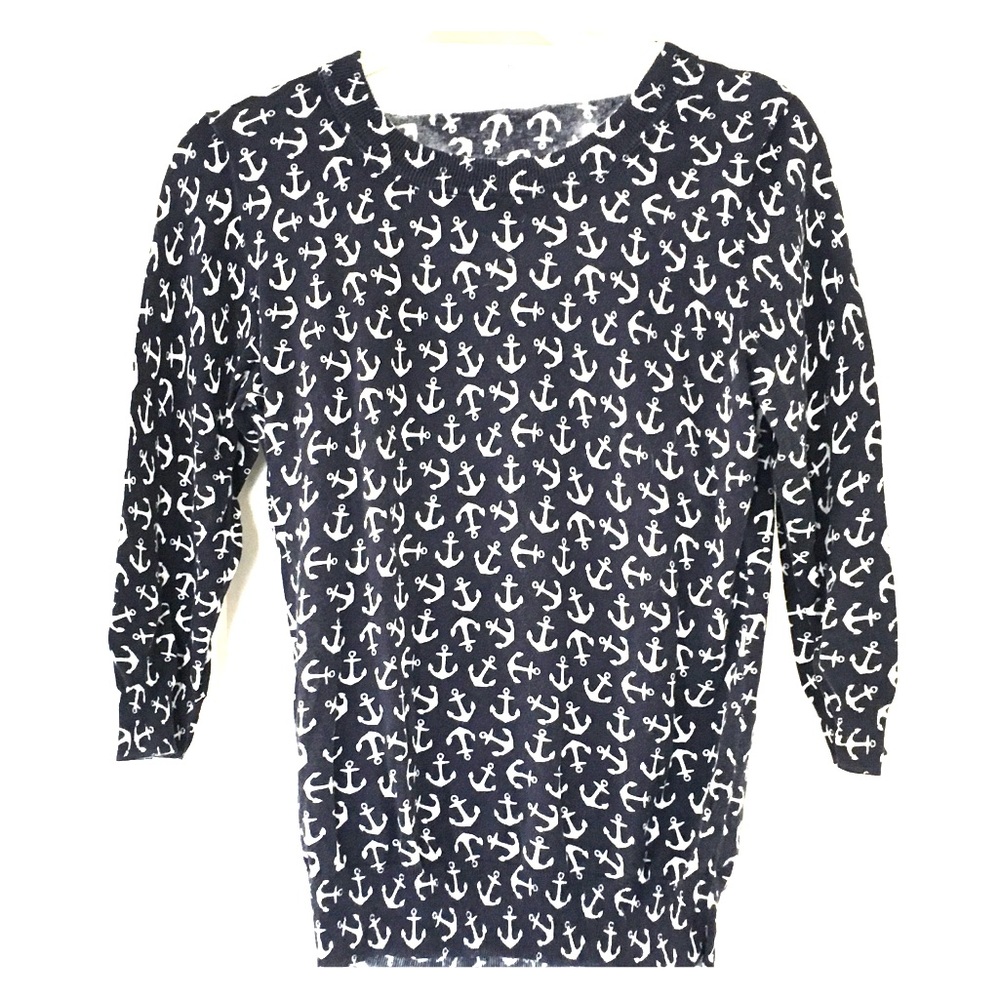 J Crew 3/4 Sleeve Anchor Sweater
